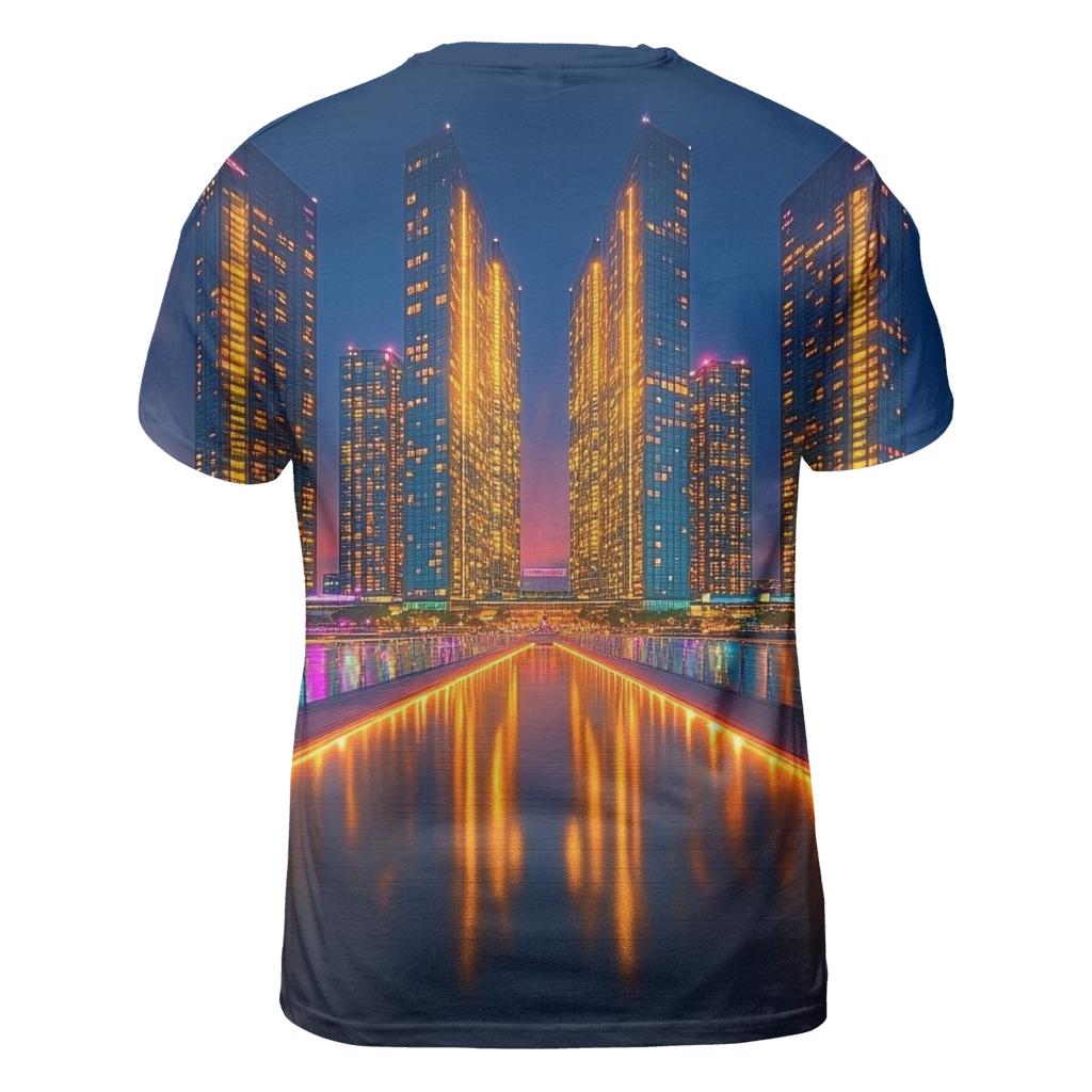Marina Bay Sands - Singapore artistic all-over print tops