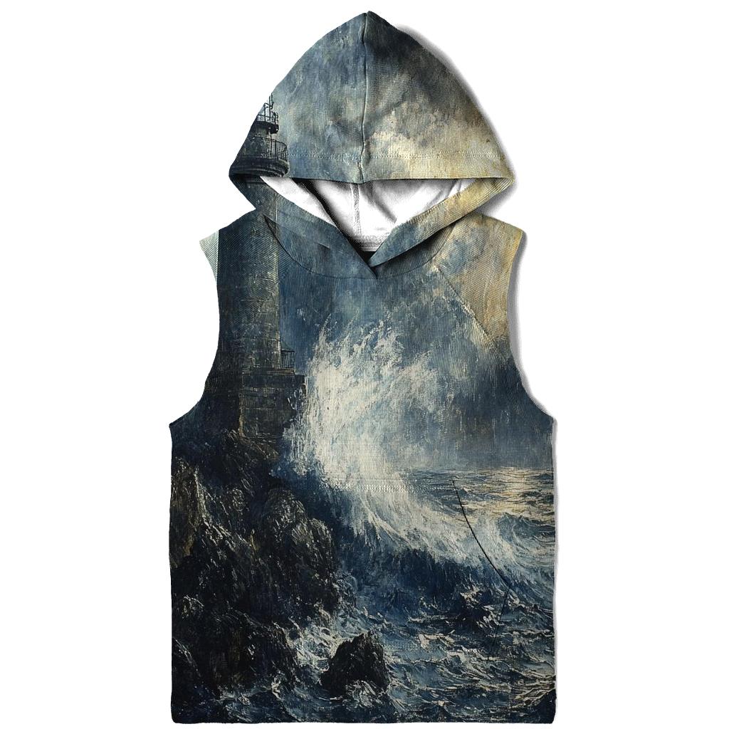 J M W Turner Inspired Storm Over Lighthouse Coast heavyweight hoodies