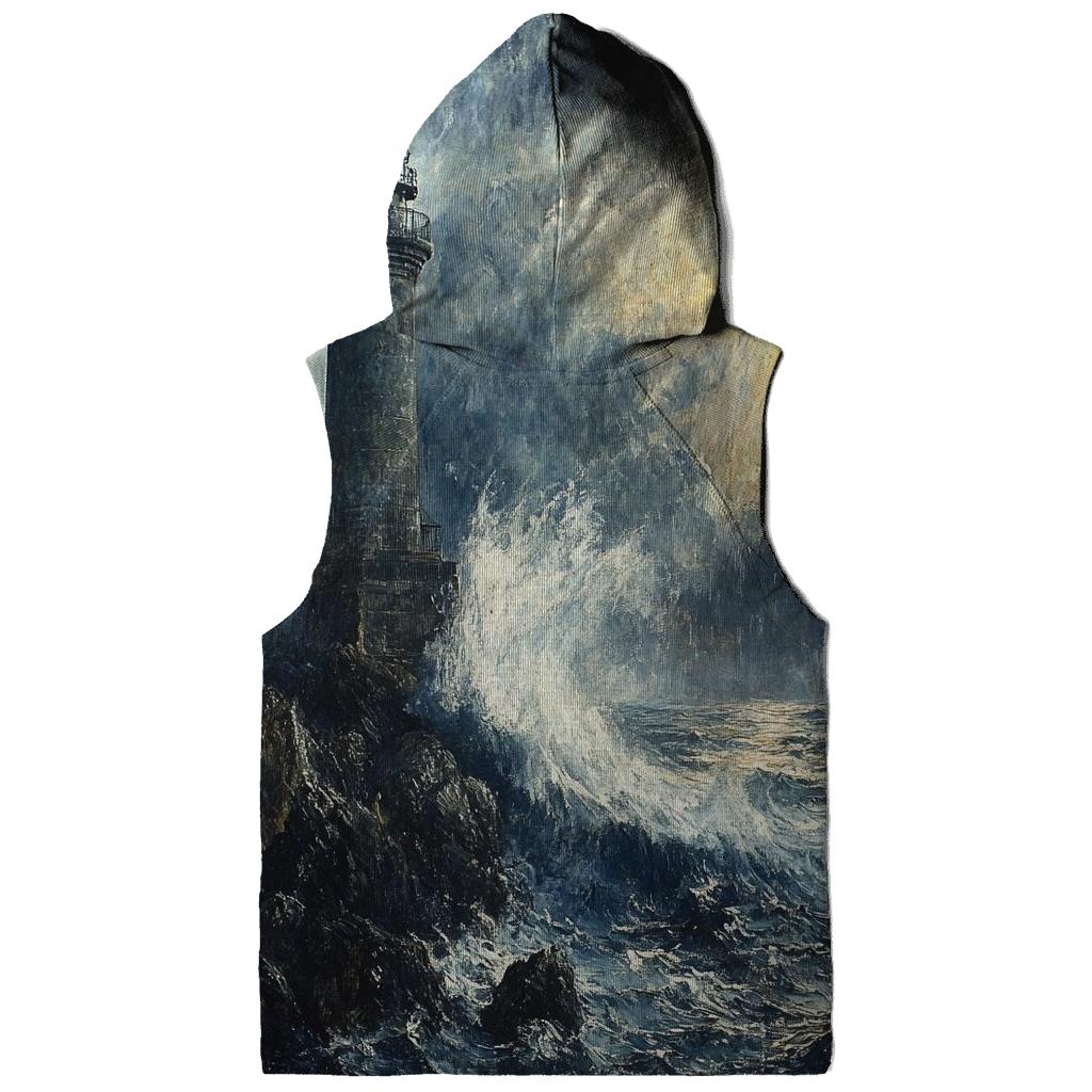 J M W Turner Inspired Storm Over Lighthouse Coast heavyweight hoodies