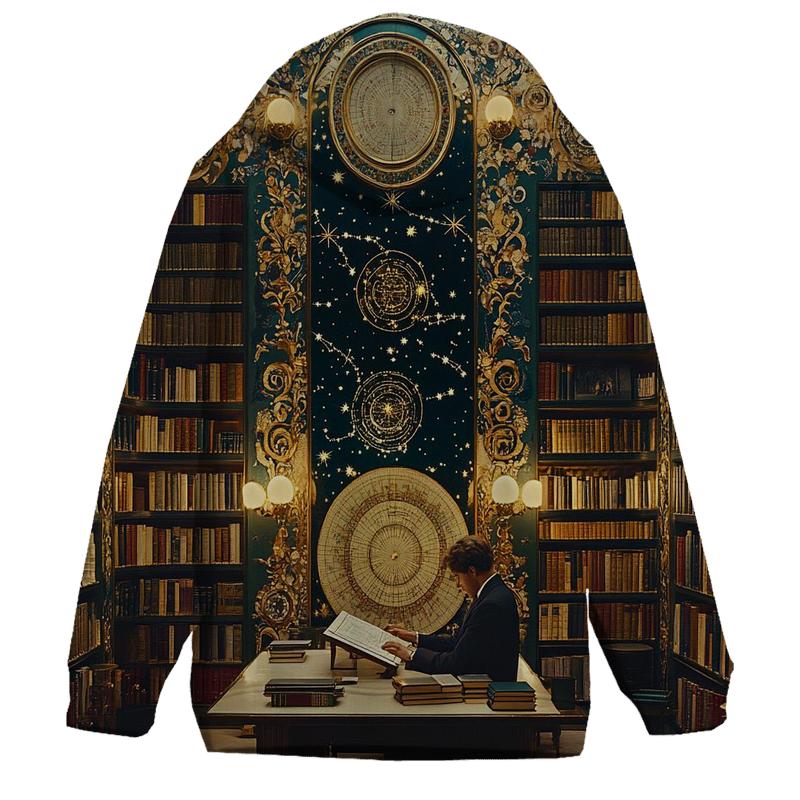 Gustav Klimt Inspired Library Of Celestial Maps heavyweight hoodies