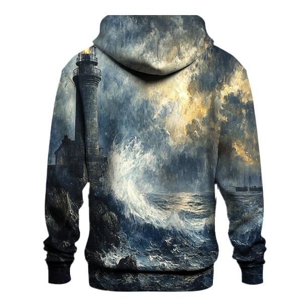 J M W Turner Inspired Storm Over Lighthouse Coast hoodie styles