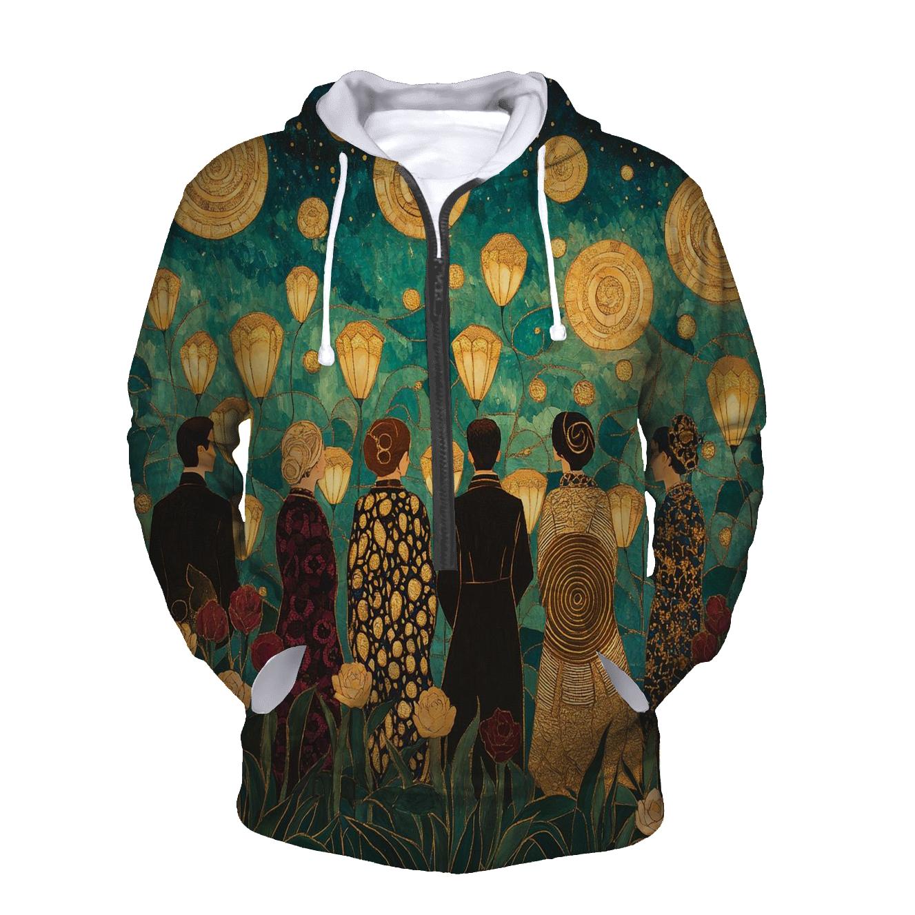 Gustav Klimt Inspired Aurora Garden Festival graphic hoodies