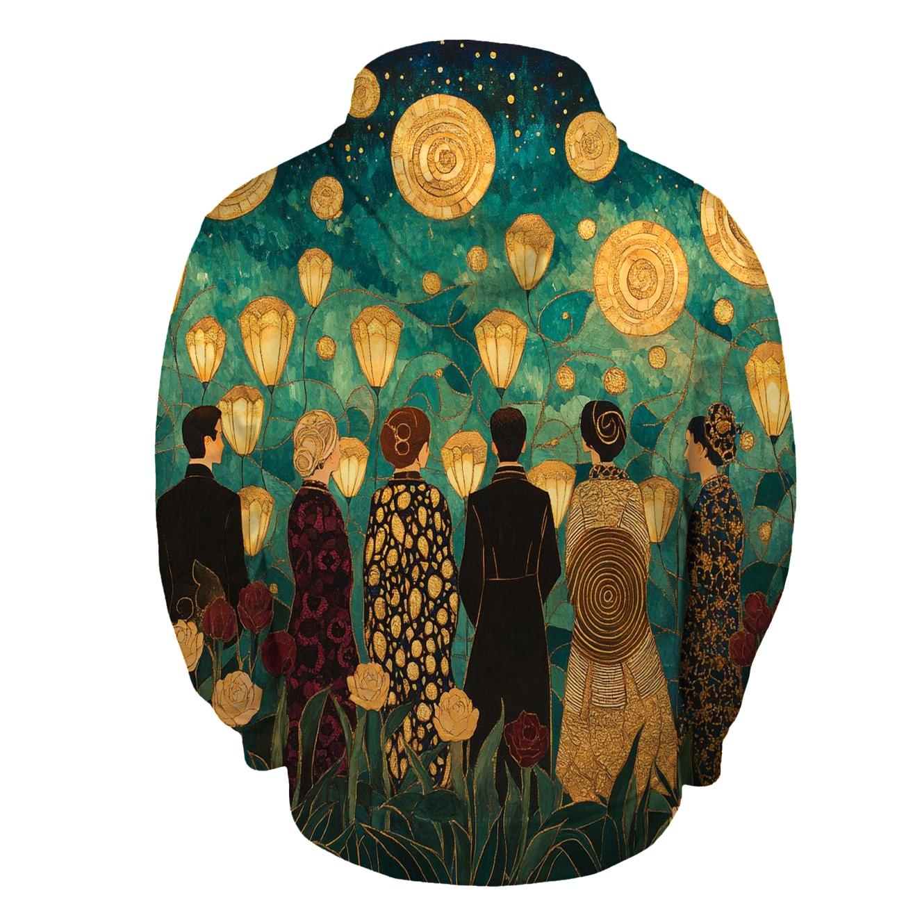 Gustav Klimt Inspired Aurora Garden Festival graphic hoodies