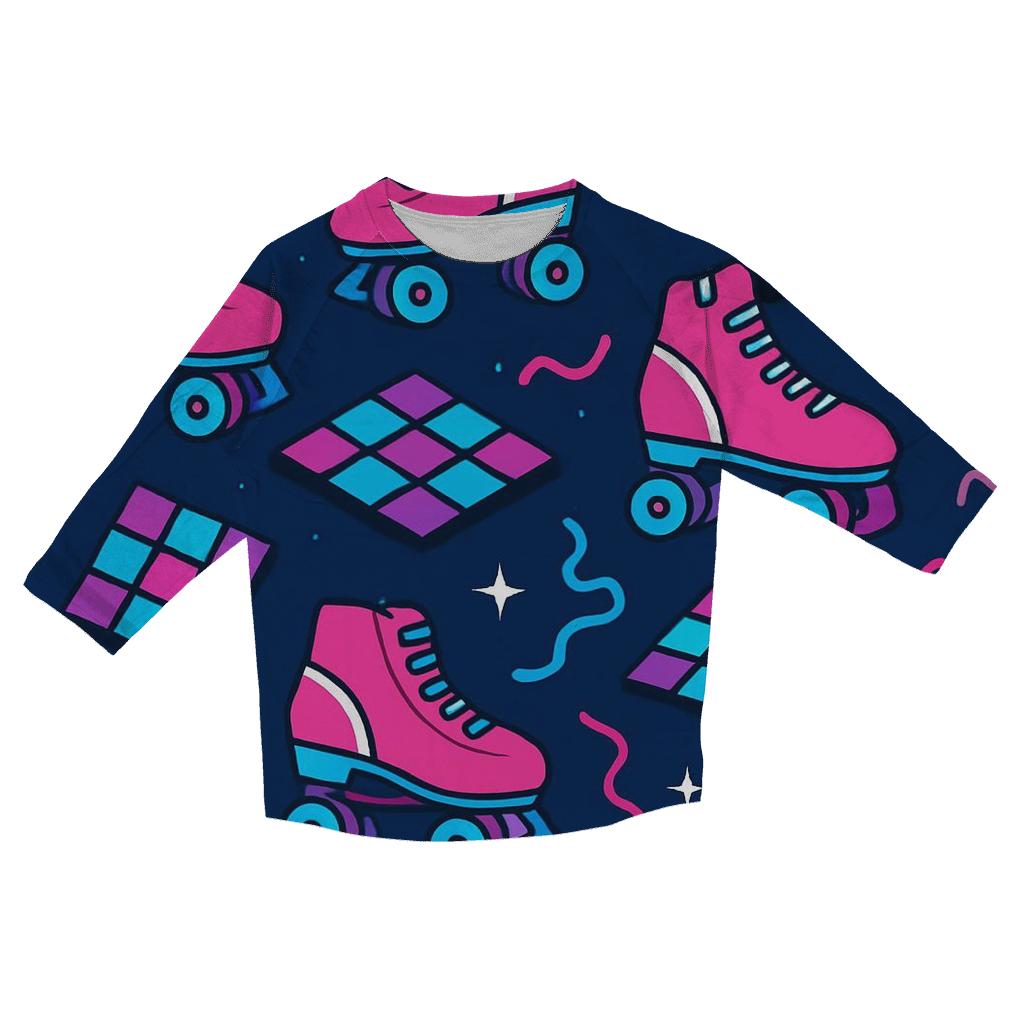 Roller Rink Neon Confetti designer 3/4 sleeve blouses