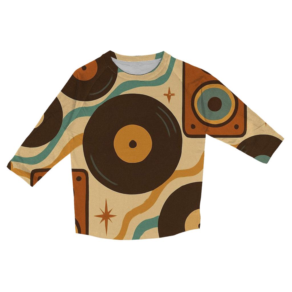 Groovy Vinyl Lounge Patterns stylish quarter sleeve tops