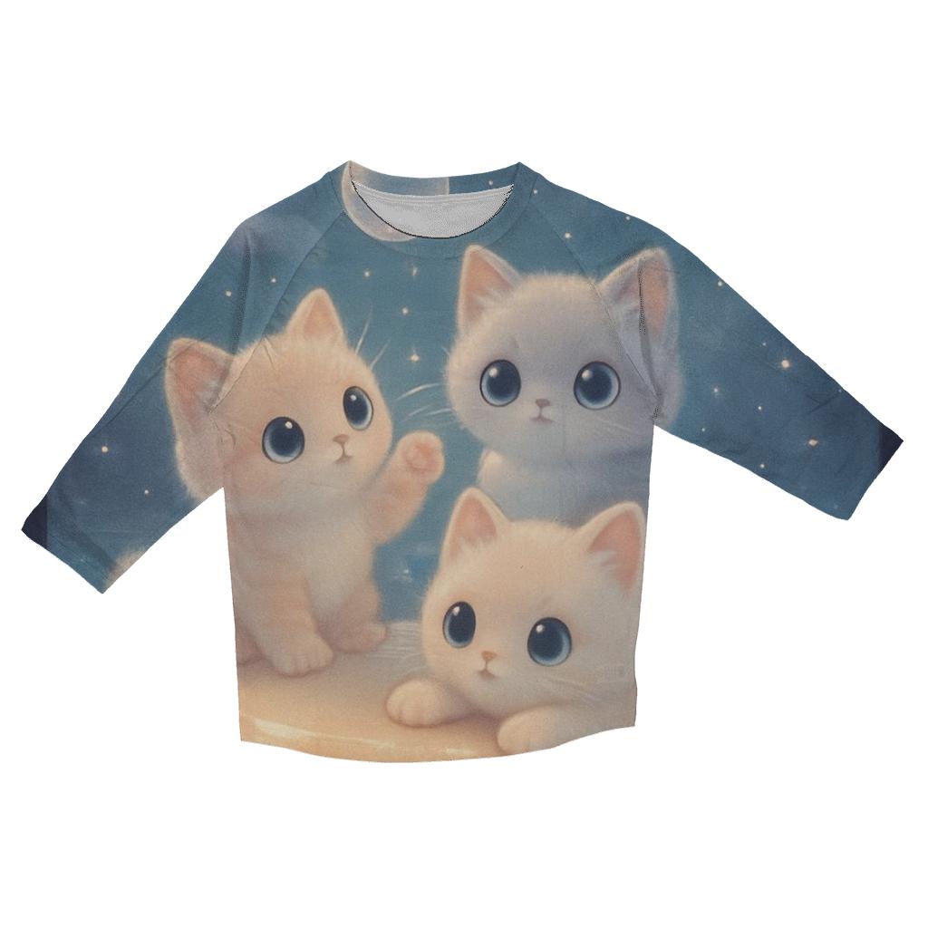 Moonlit Pudding Cat Cove fashion 3/4 sleeve shirts