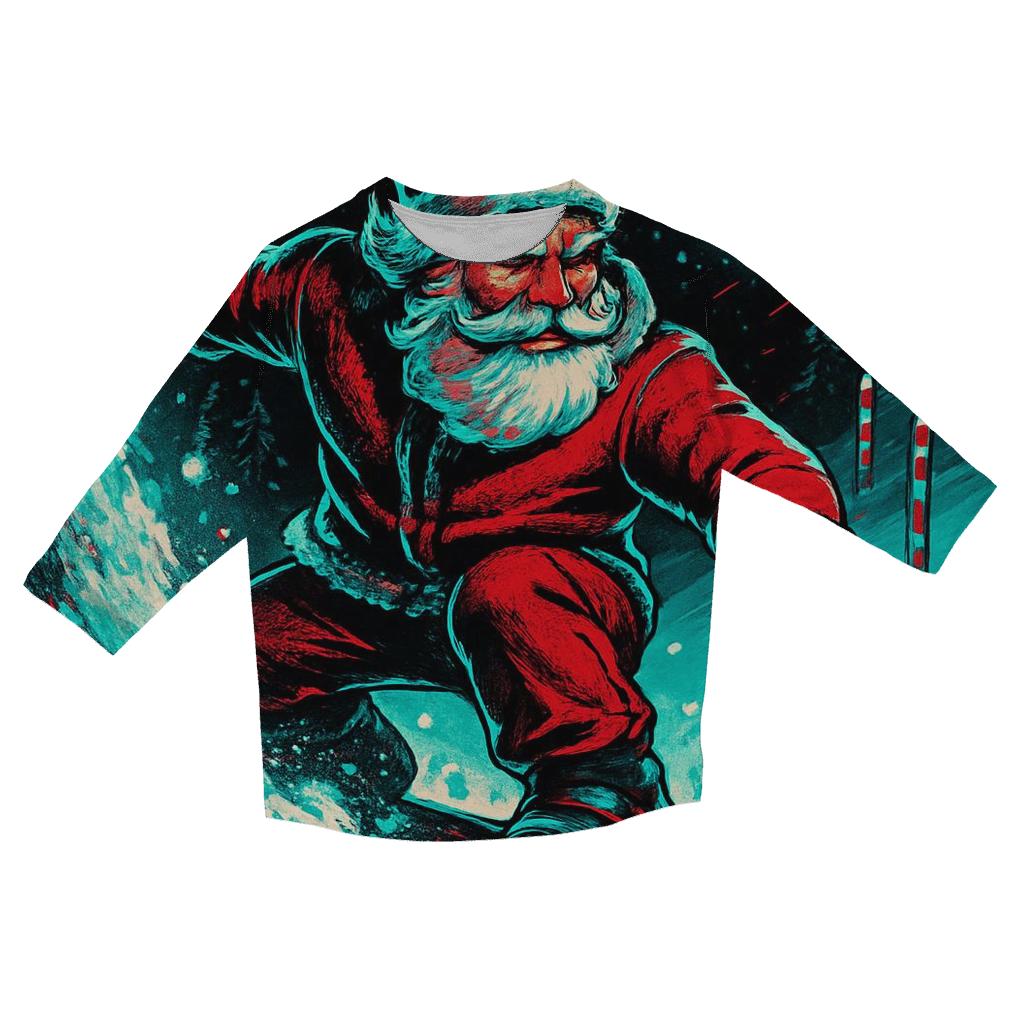 Neon Snowstorm Santa Street Rider custom 3/4 sleeve shirts