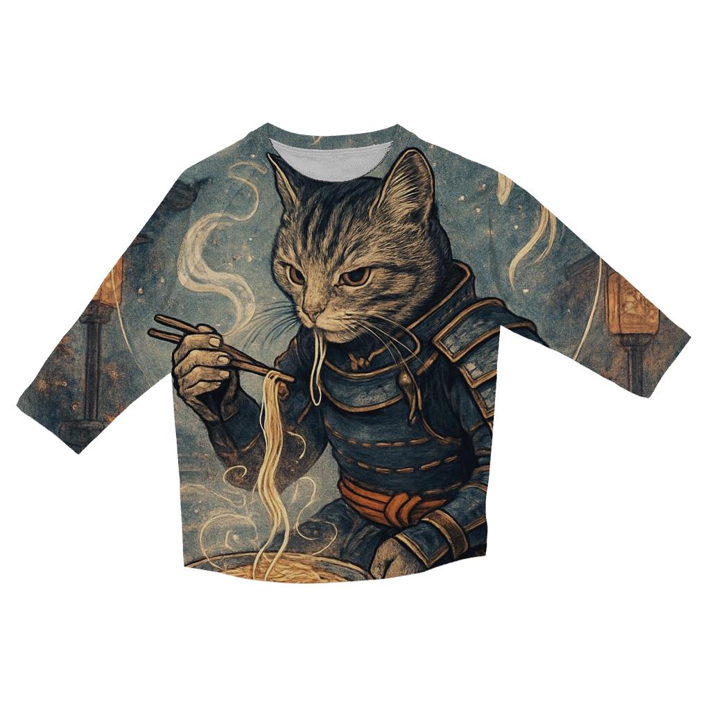 Moonlit Ramen Ronin Cat stylish quarter sleeve tops