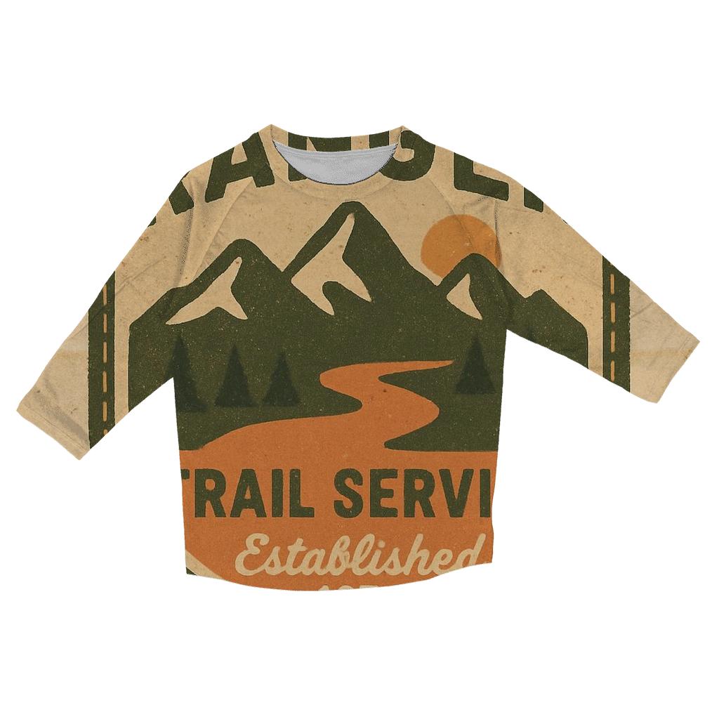 Faded 1970s National Park Ranger Badge Graphic casual three quarter sleeve shirts
