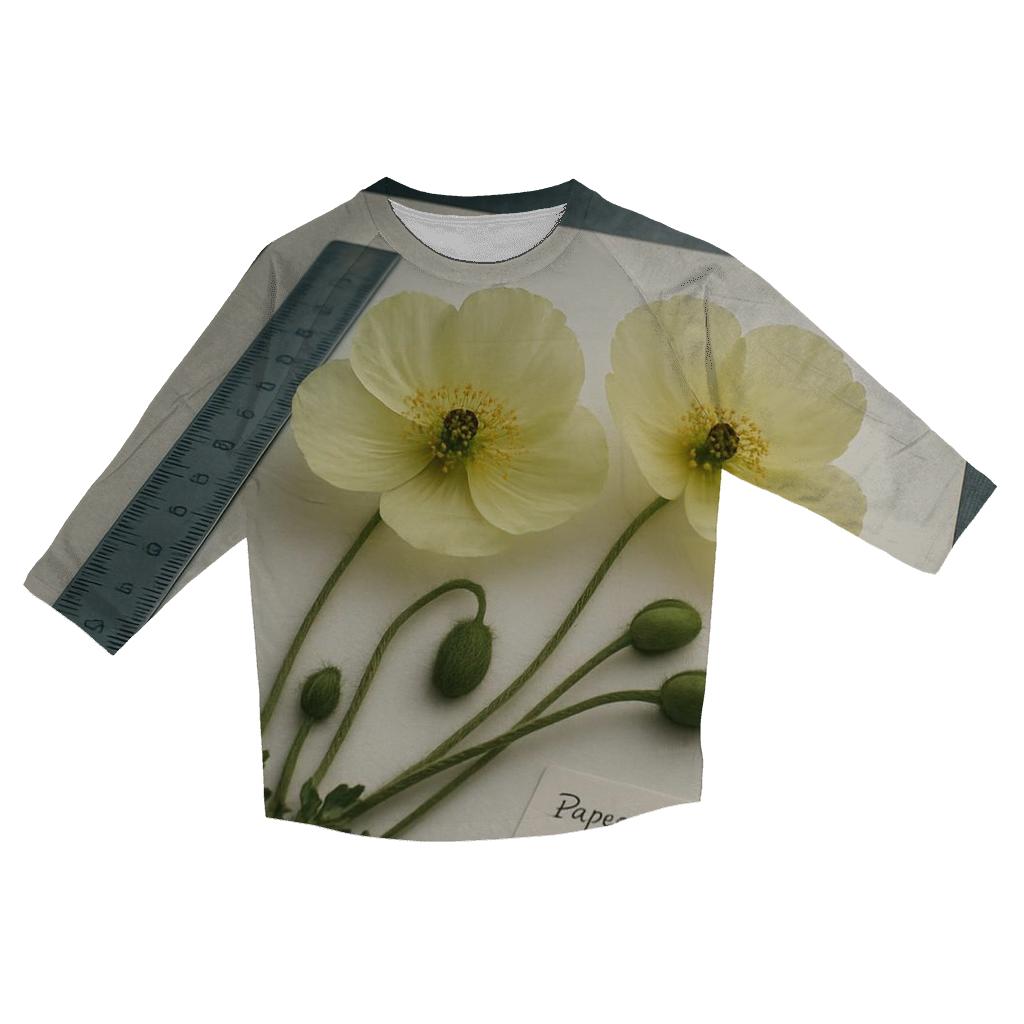 Arctic Poppy Specimen Sheet In A Field Herbarium Tent personalized 3/4 sleeve tees