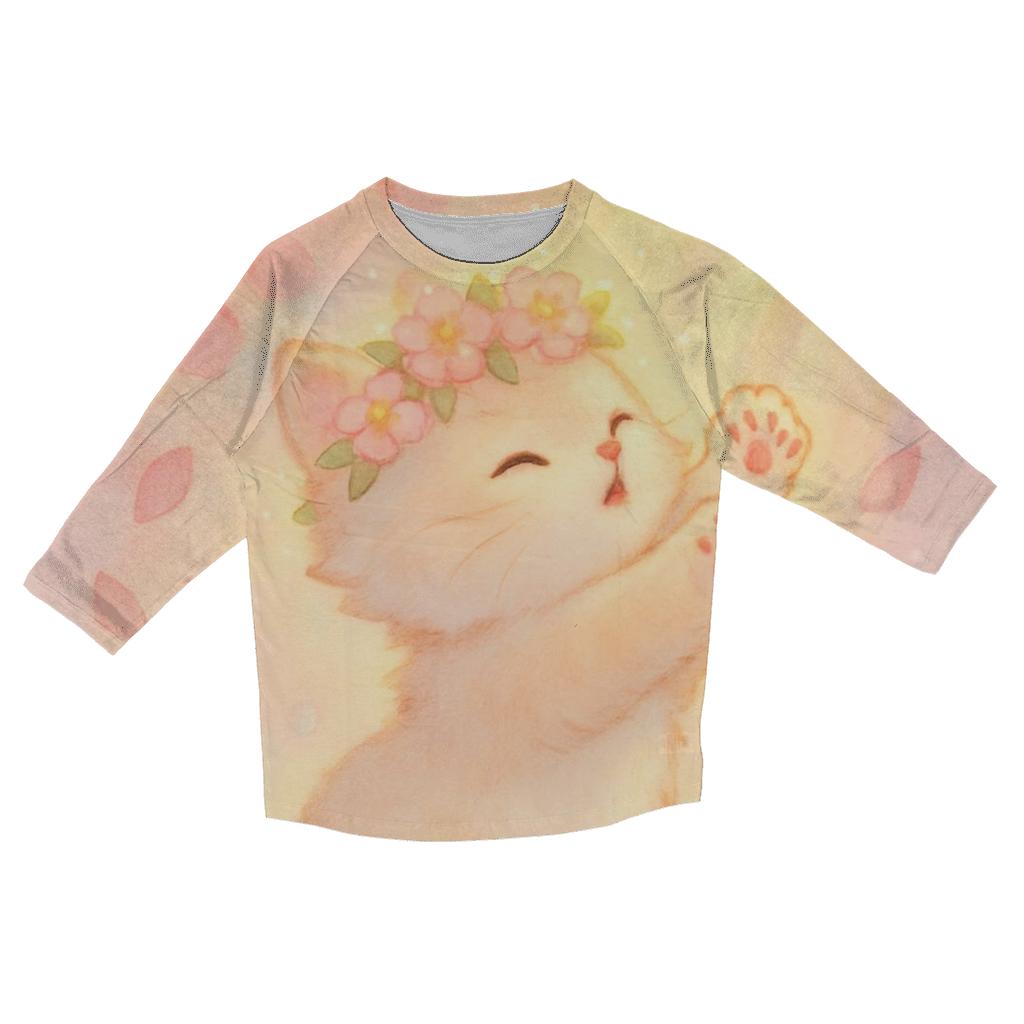 Sunbeam Orchard Cloud Kitten stylish quarter sleeve tops