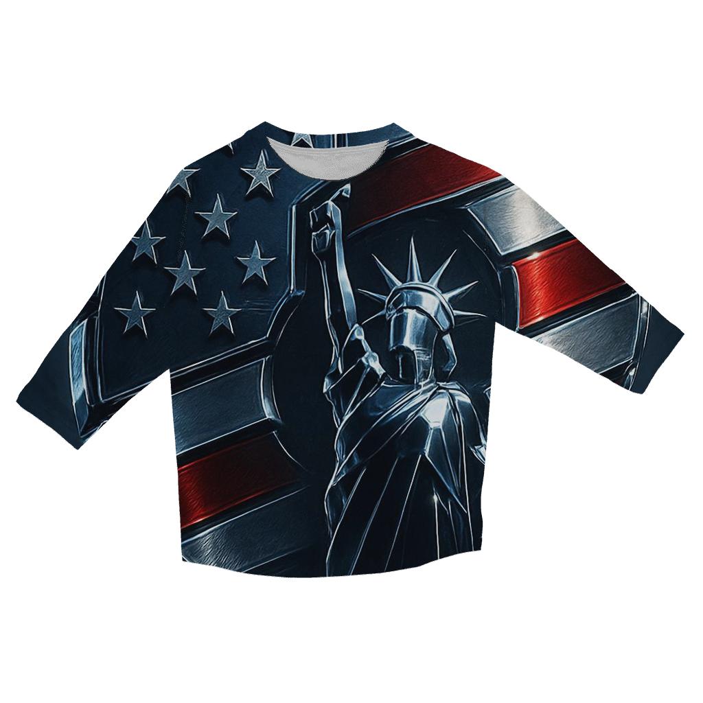 Chrome Horizon Stars And Stripes trendy 3/4 sleeve tops