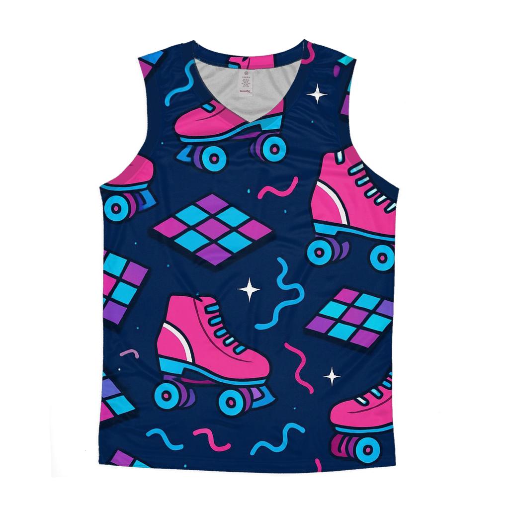 Roller Rink Neon Confetti sports performance tank tops