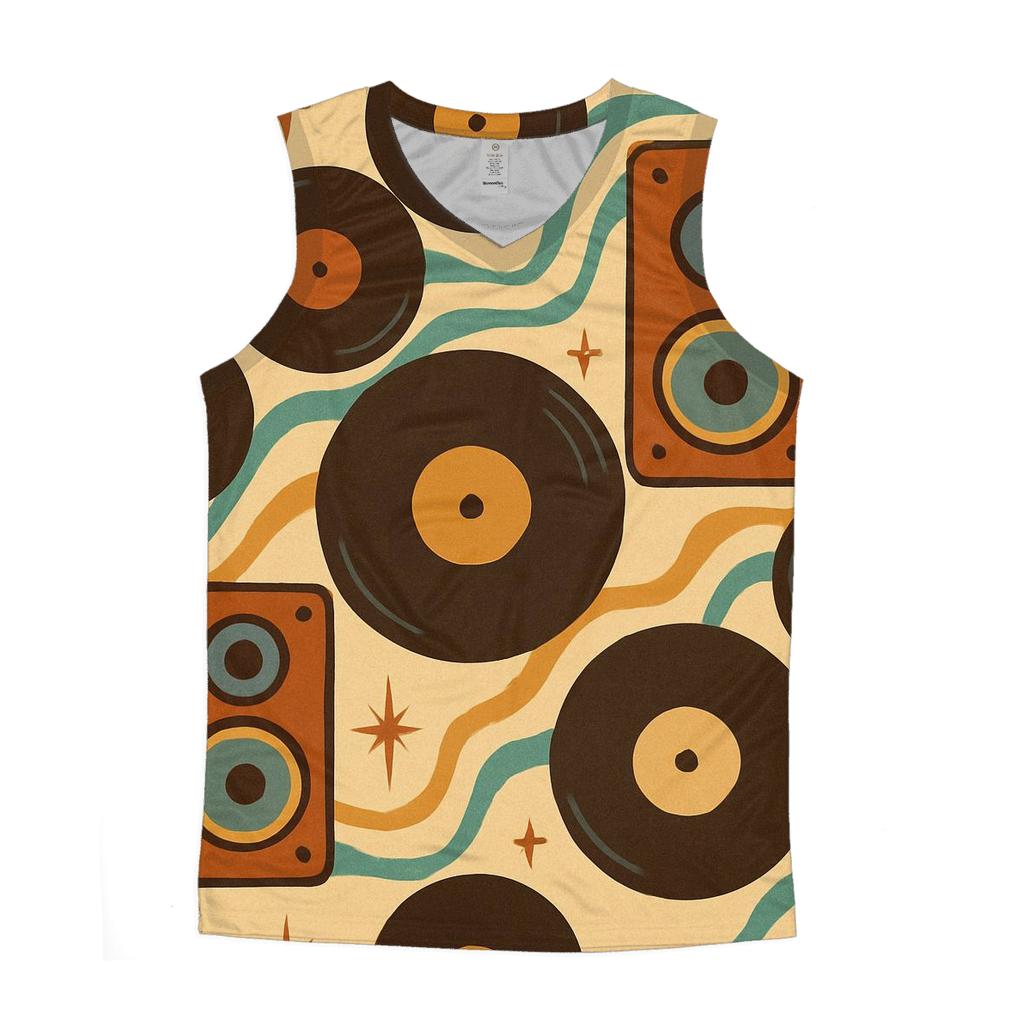 Groovy Vinyl Lounge Patterns designer workout tanks