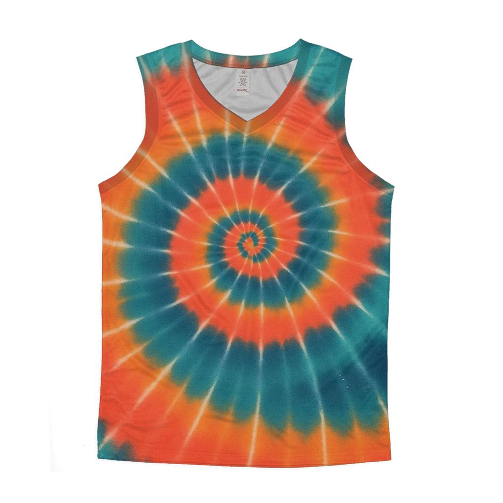 Solar Flare Spiral Overdye cotton sleeveless tops