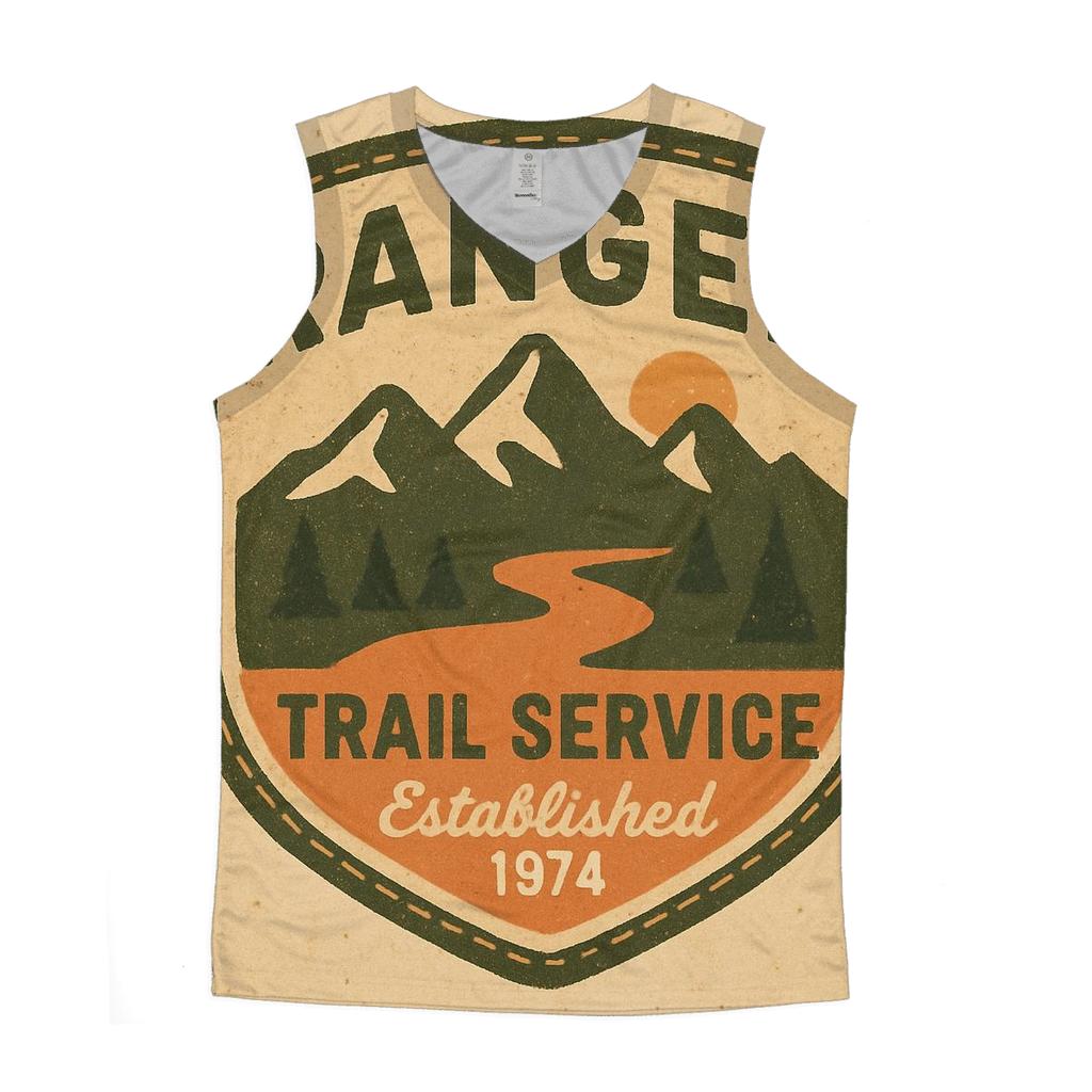 Faded 1970s National Park Ranger Badge Graphic trendy fitted tank tops