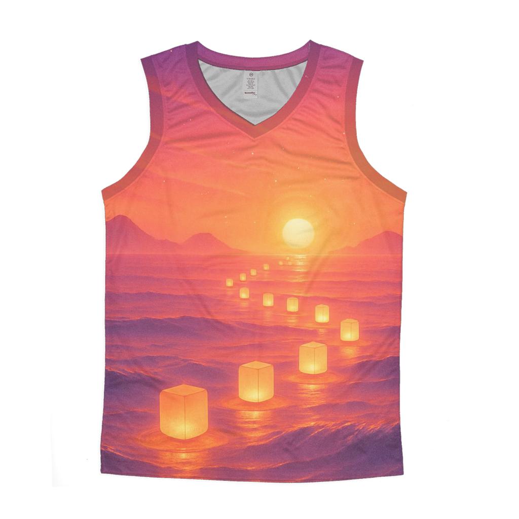 Lantern Tide At Coral Dusk sports performance tank tops