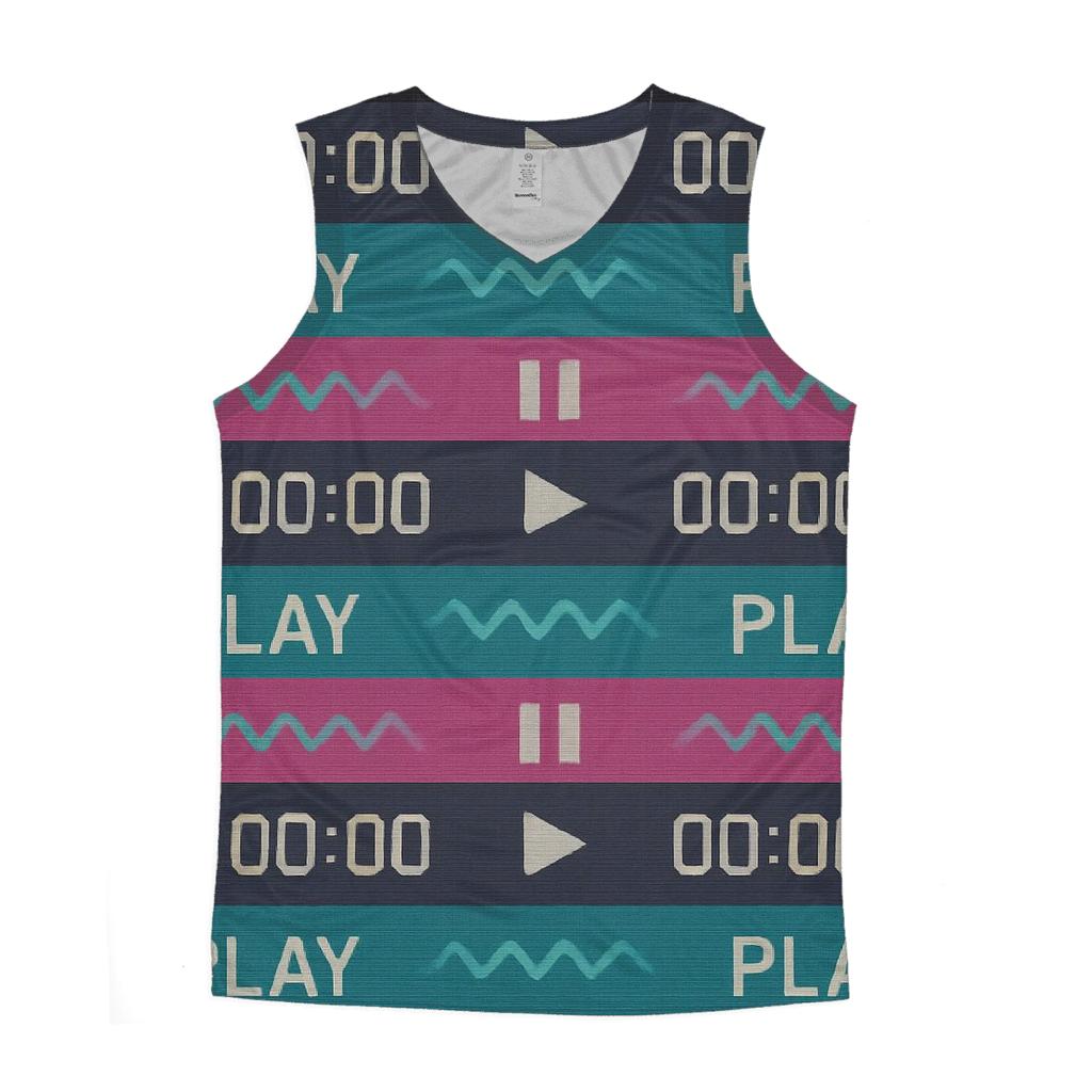 VHS Timecode Wave Pattern trendy fitted tank tops