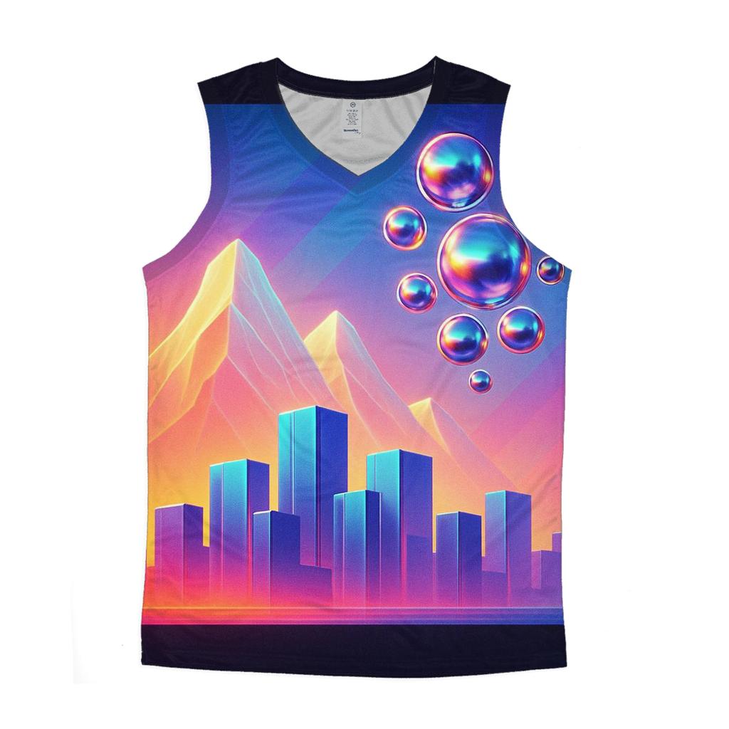 Prismatic Skyline Mirage graphic print tank tops