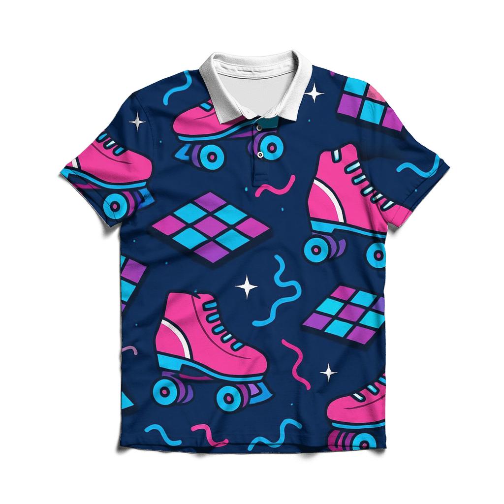 Roller Rink Neon Confetti classic pique polos