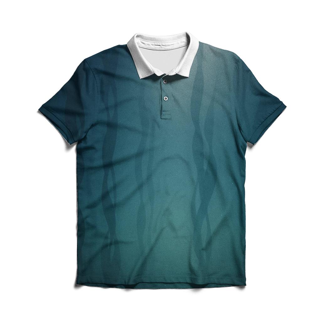 Moonlit Kelp Drift Gradient stylish collar polo tees