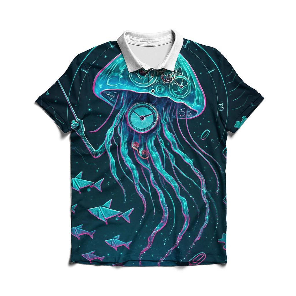 The Clockwork Jellyfish Parade classic pique polos