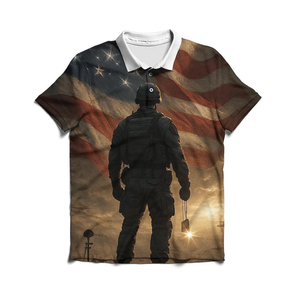 Dawn Vigil Over The Rippling Stars premium cotton polo shirts