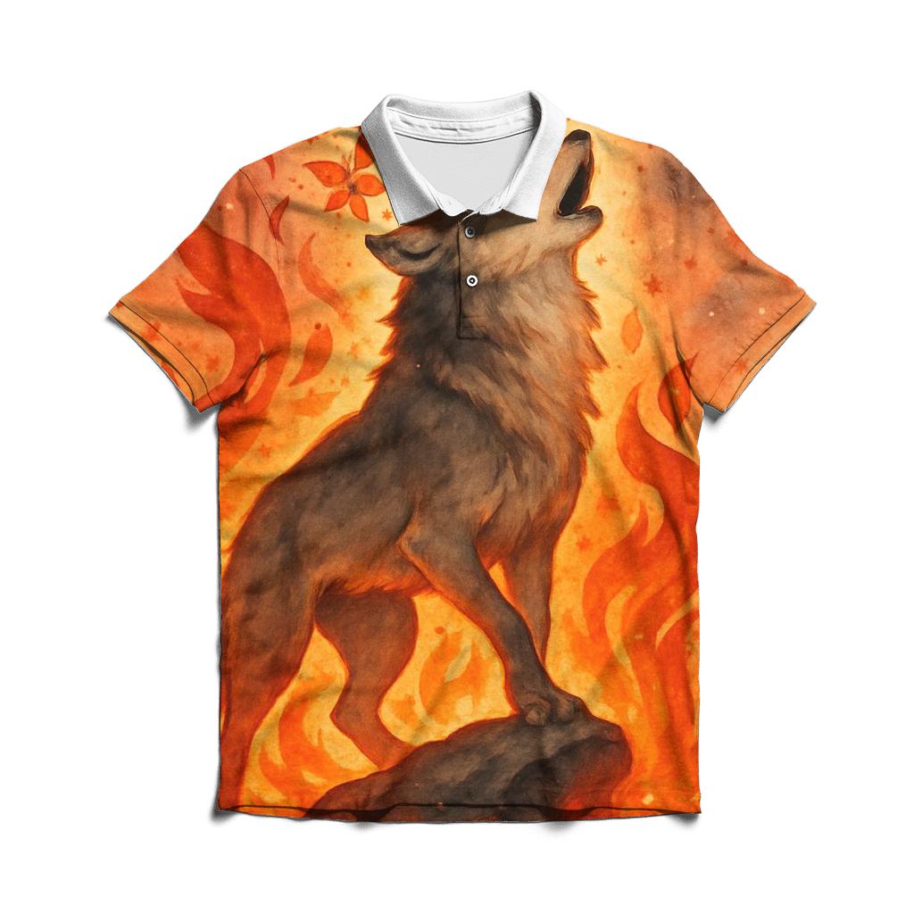 Cinder Bloom Howl Of The Wild Crown embroidered polo tops