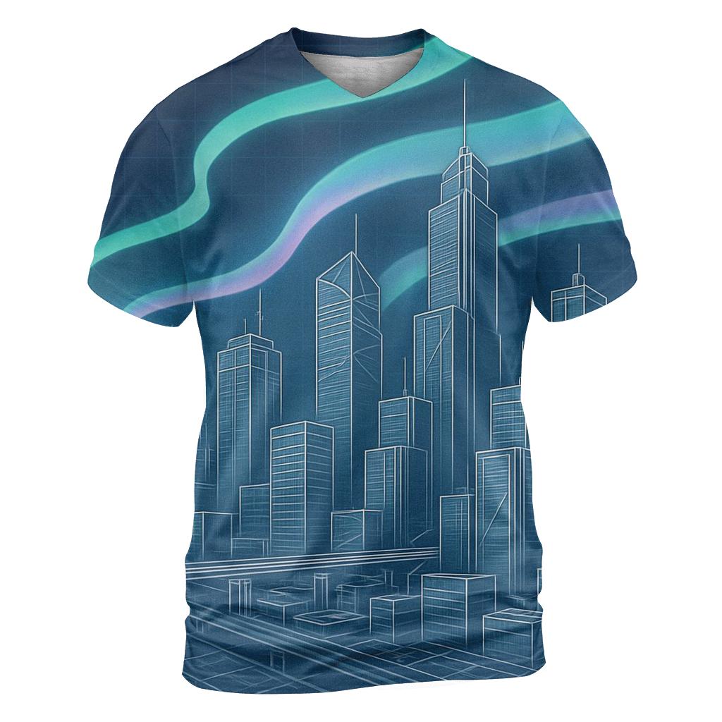 Aurora Blueprint City designer pattern shirts