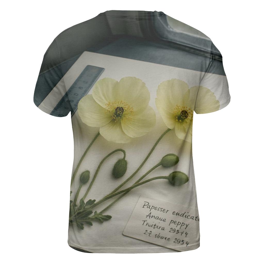 Arctic Poppy Specimen Sheet In A Field Herbarium Tent custom all-over print shirts
