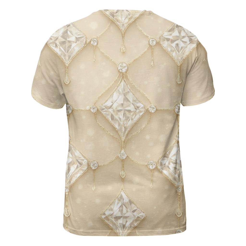 Champagne Crystal Lattice artistic all-over print tops