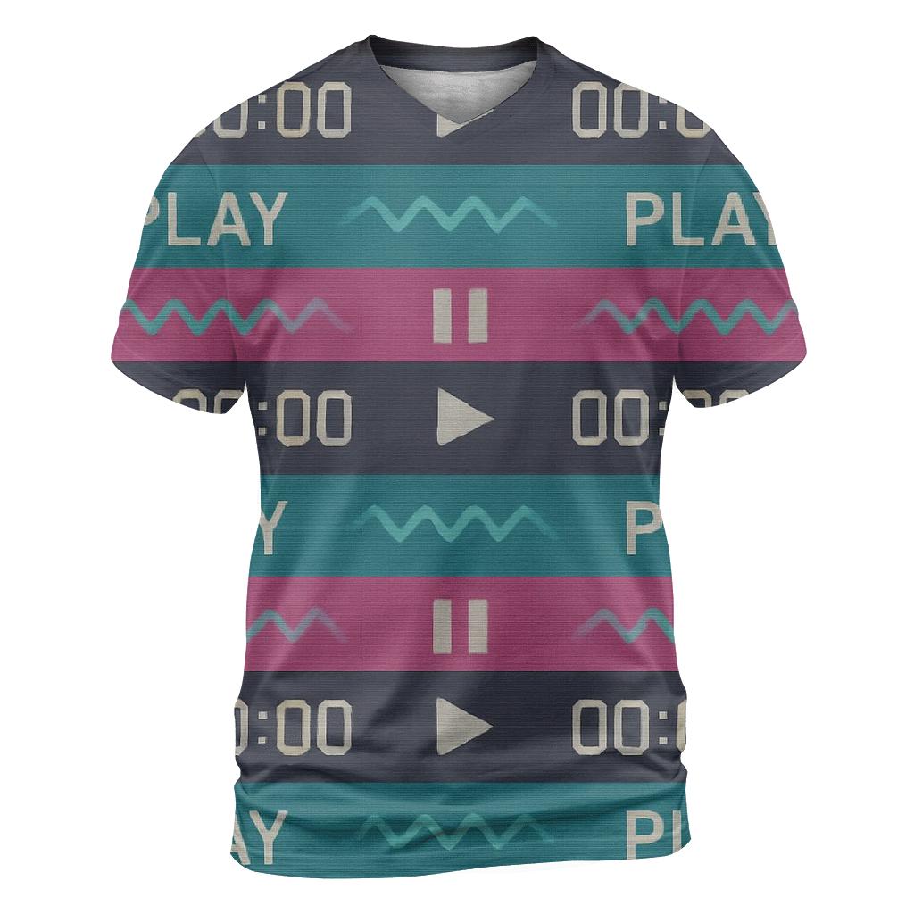 VHS Timecode Wave Pattern unique graphic print tees