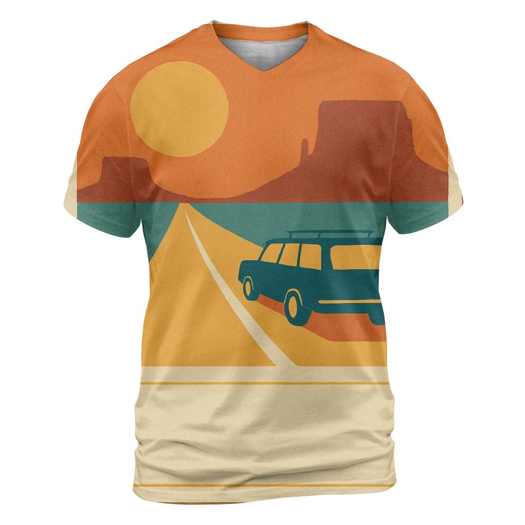Seventies Road Trip Postcard Collage trendy printed shirt styles