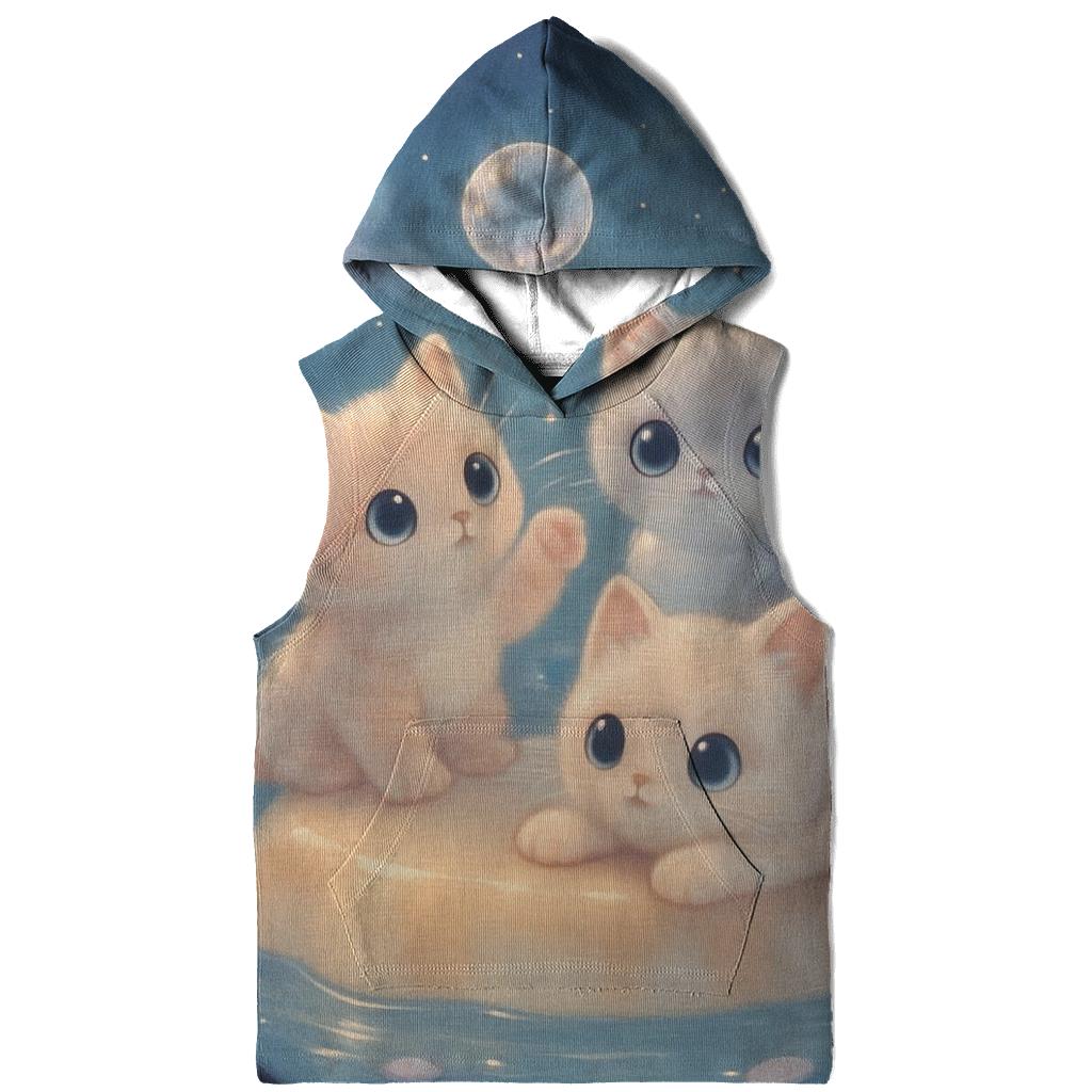 Moonlit Pudding Cat Cove printed hoodies