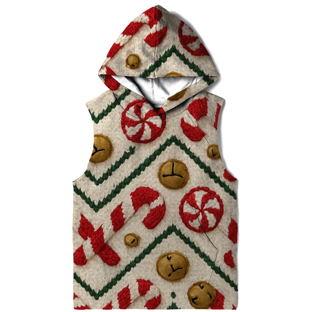 Candy Cane Knit Chevron Repeat On Warm Ivory Background designer hoodies