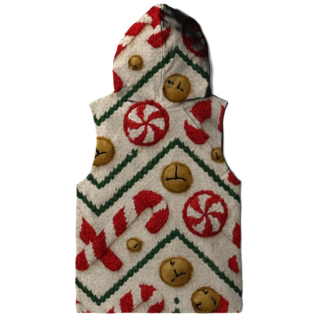 Candy Cane Knit Chevron Repeat On Warm Ivory Background designer hoodies