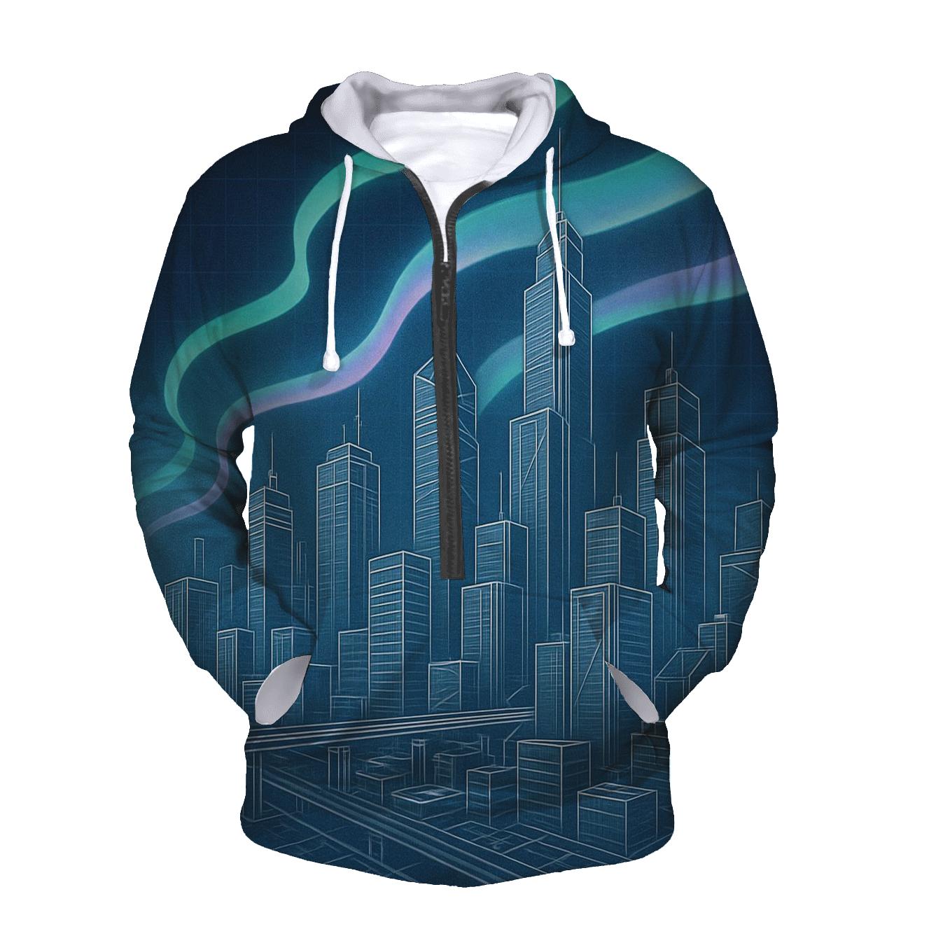 Aurora Blueprint City premium hoodies