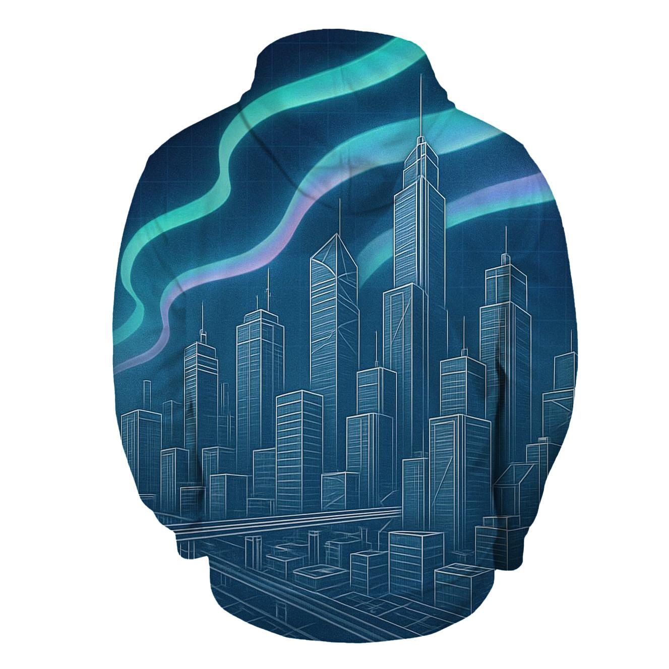 Aurora Blueprint City premium hoodies