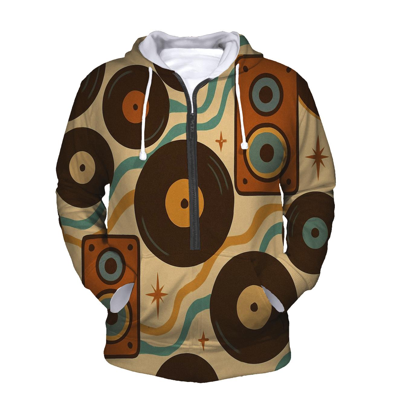 Groovy Vinyl Lounge Patterns pullover hoodies