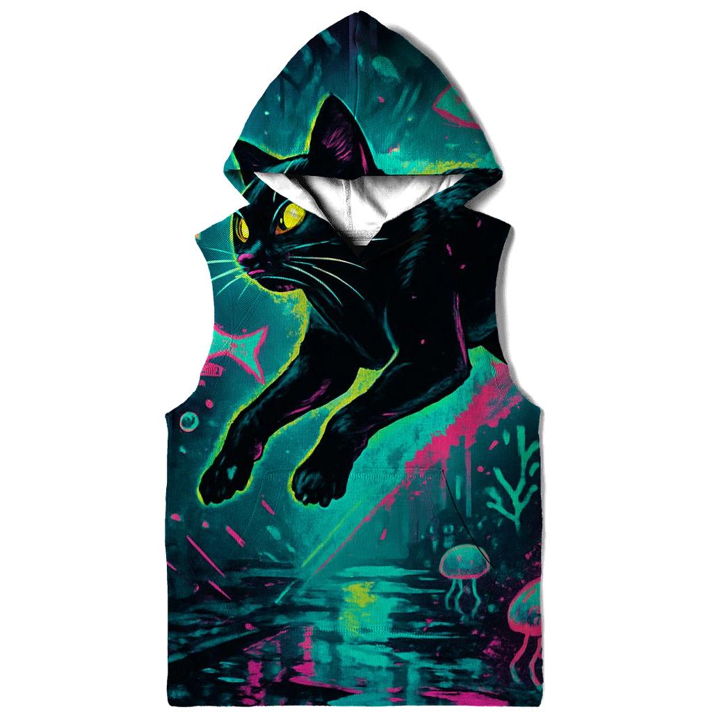 Neon Bubble Reef Alley Cat graphic hoodies