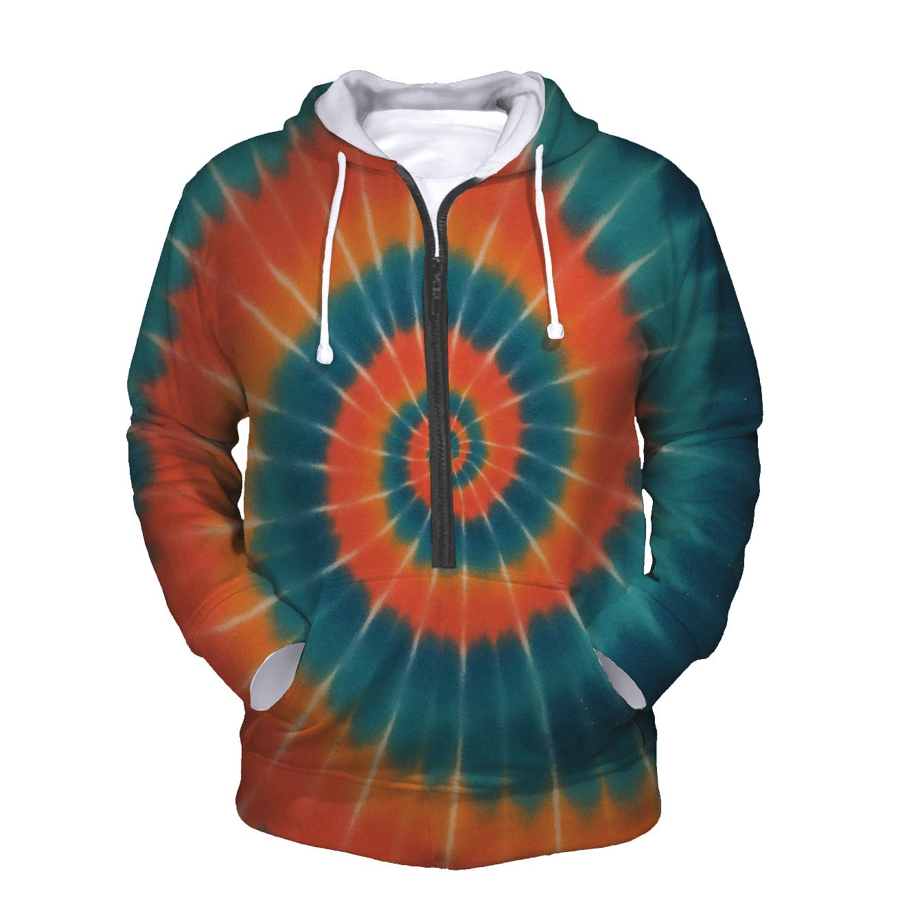 Solar Flare Spiral Overdye custom hoodies
