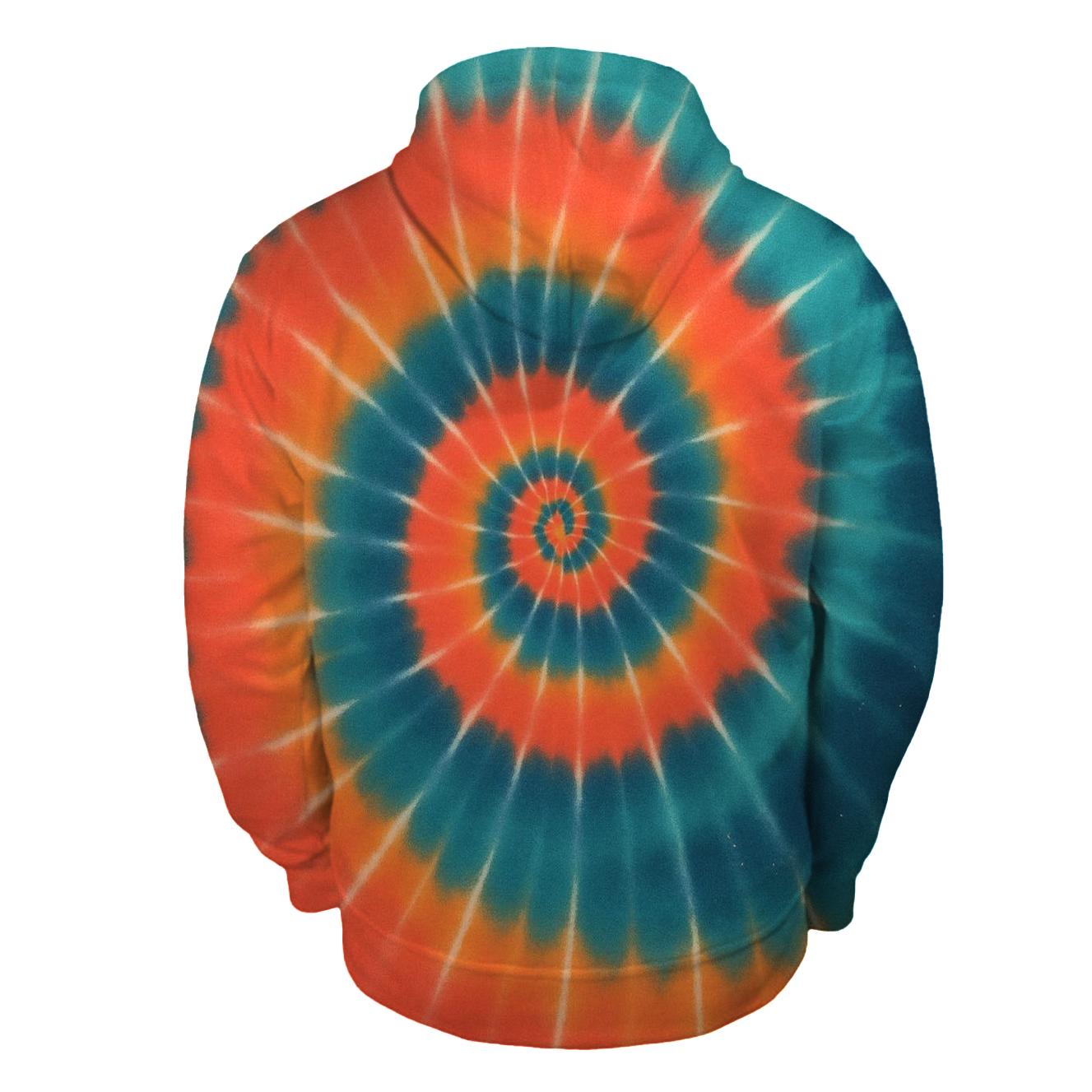 Solar Flare Spiral Overdye custom hoodies