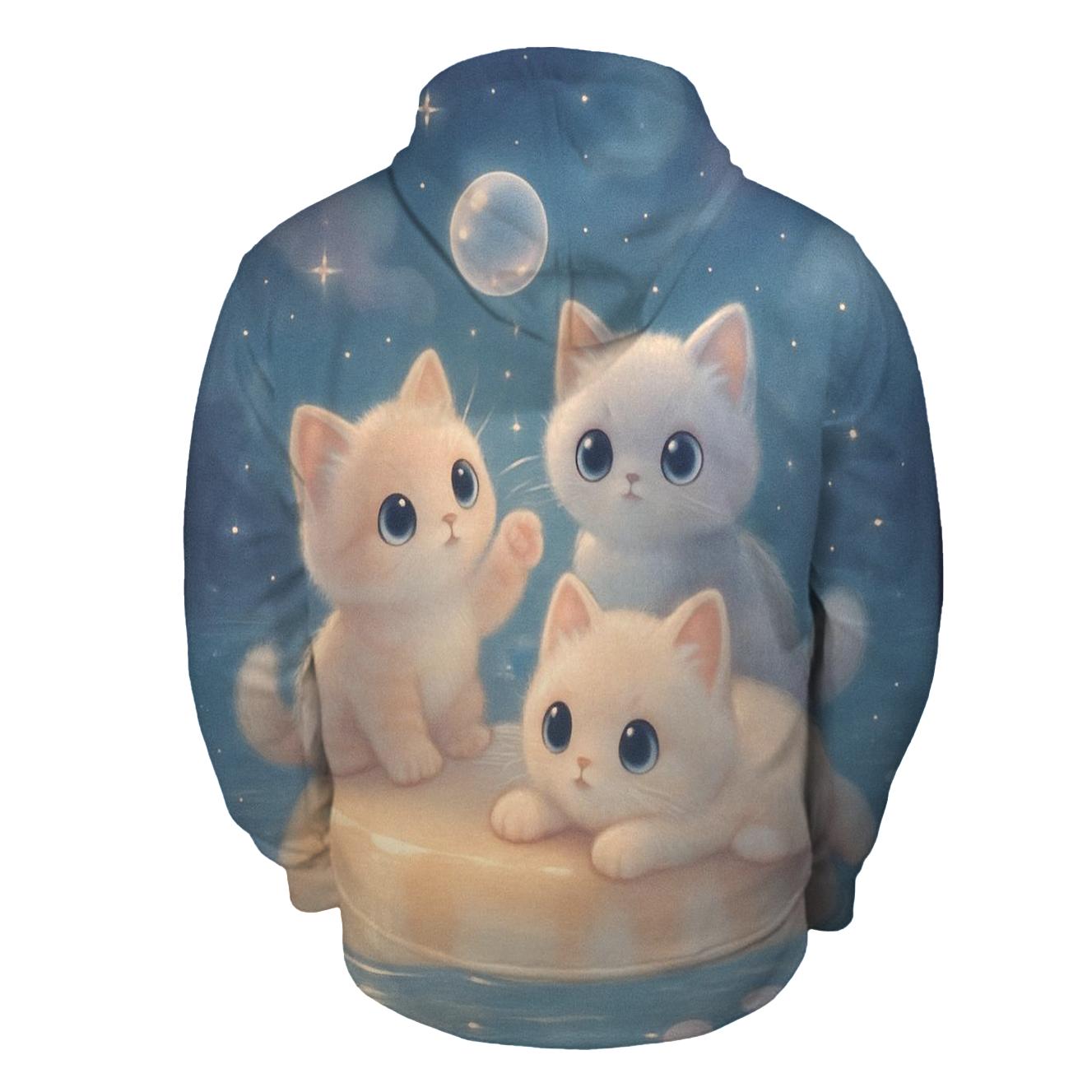 Moonlit Pudding Cat Cove embroidered hoodies