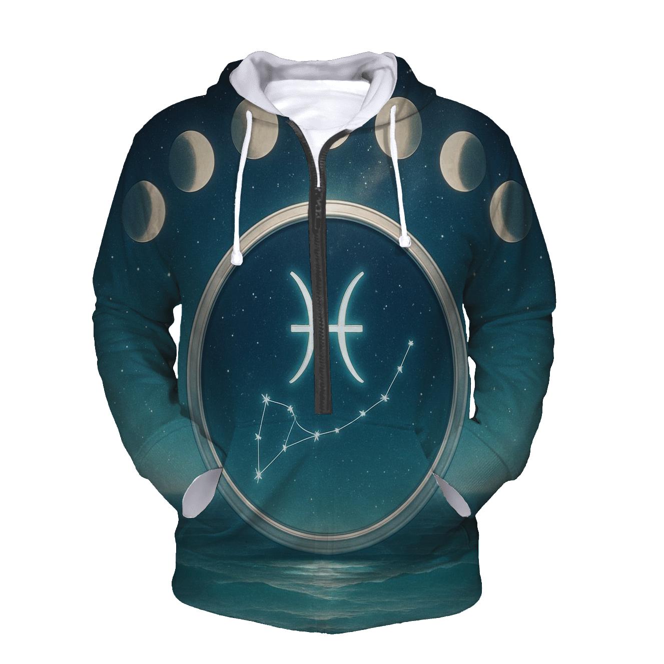 Pisces Moon Tide Mirror Portal embroidered hoodies