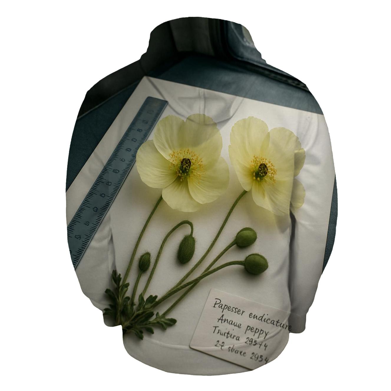 Arctic Poppy Specimen Sheet In A Field Herbarium Tent hoodie styles