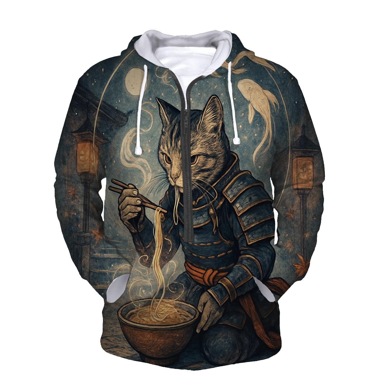 Moonlit Ramen Ronin Cat hoodie designs