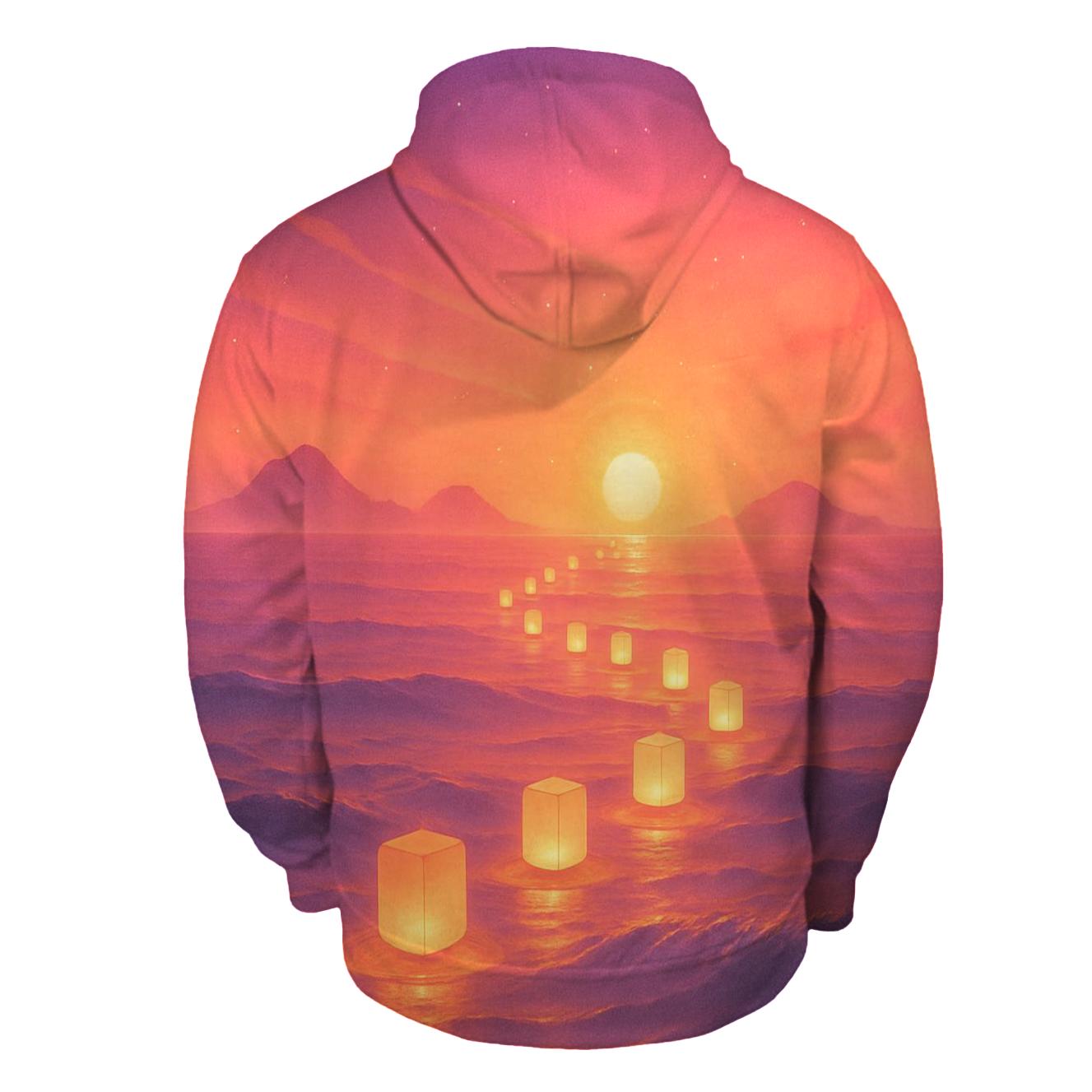 Lantern Tide At Coral Dusk premium hoodies