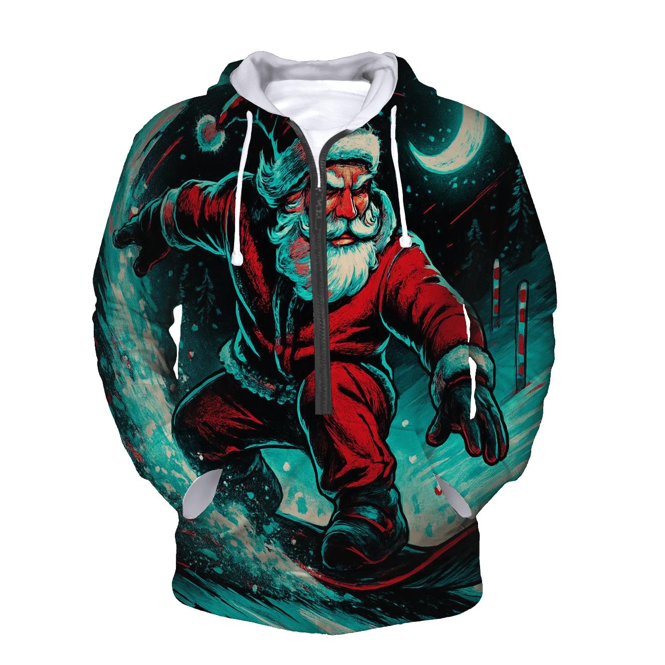 Neon Snowstorm Santa Street Rider hoodies fashion