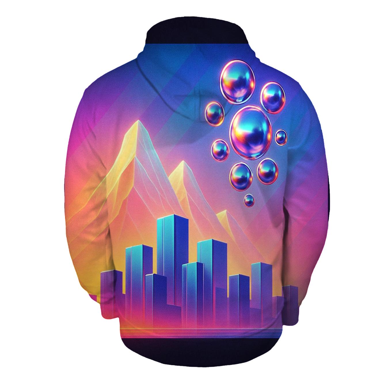 Prismatic Skyline Mirage graphic hoodies