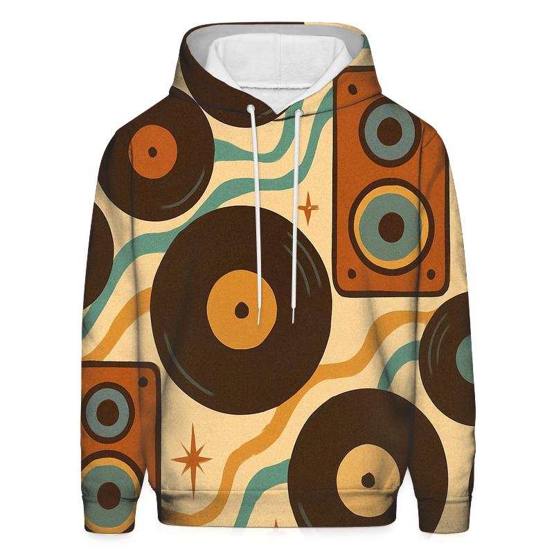 Groovy Vinyl Lounge Patterns graphic hoodies